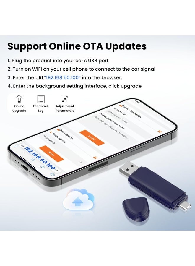 5.0 SE Pro 2-in-1 Wireless CarPlay & Android Auto Adapter - Converts Wired to Wireless - Plug & Play Dongle for Cars (Model Year 2015-2025) - Image 2